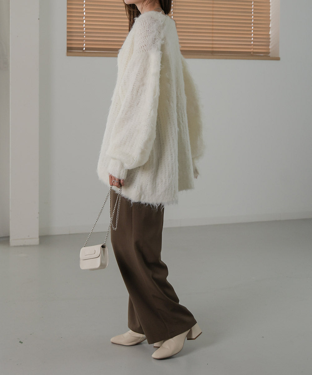 MOHAYALIKE SHAGGY KNIT CARDIGAN