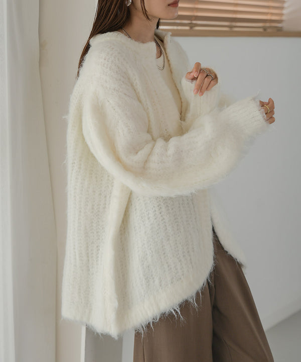 MOHAYALIKE SHAGGY KNIT CARDIGAN