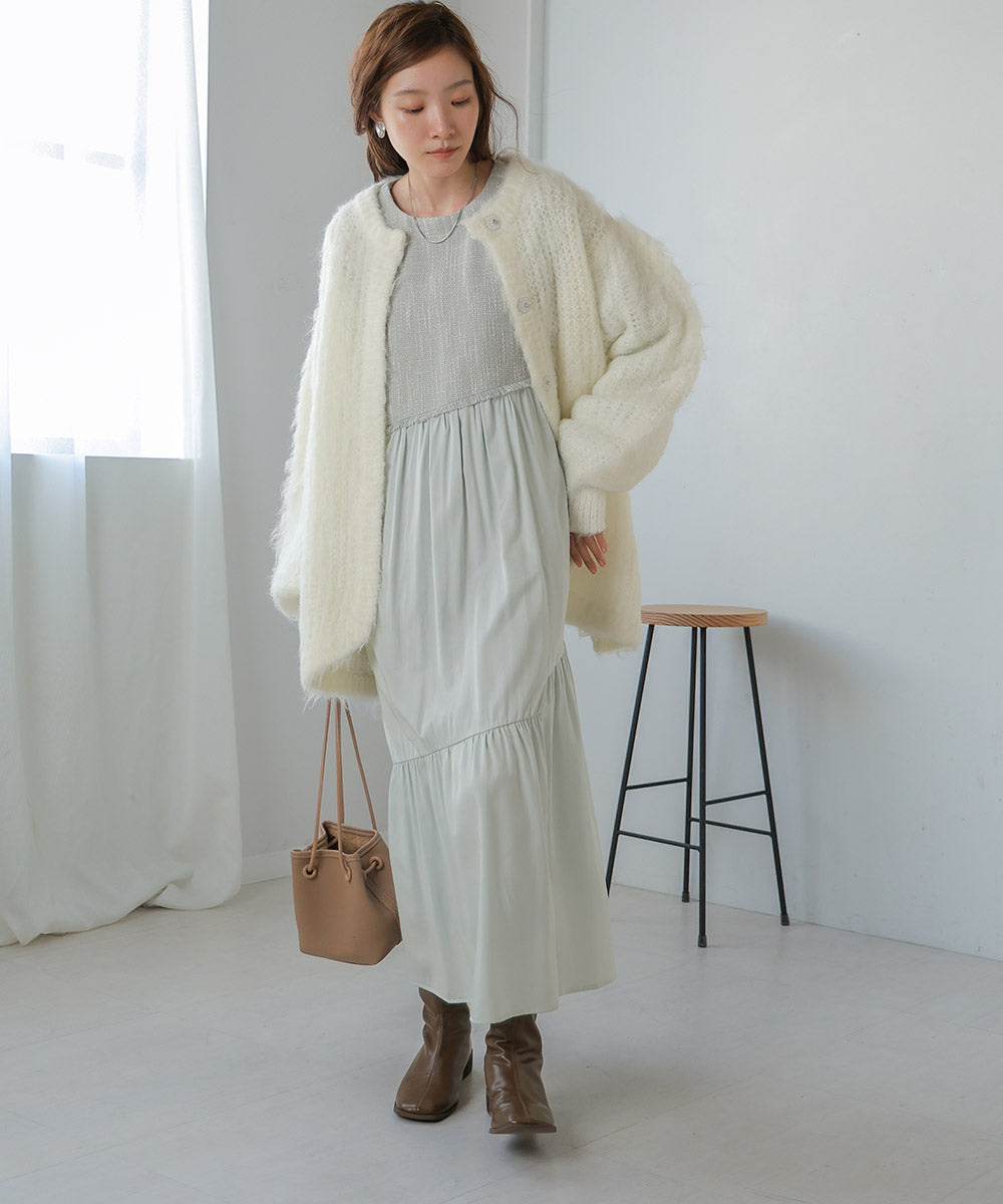 MOHAYALIKE SHAGGY KNIT CARDIGAN