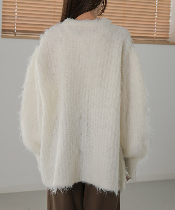 MOHAYALIKE SHAGGY KNIT CARDIGAN