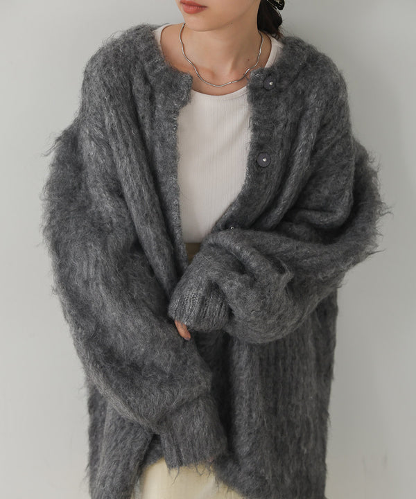 MOHAYALIKE SHAGGY KNIT CARDIGAN