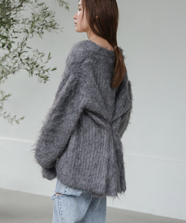 MOHAYALIKE SHAGGY KNIT CARDIGAN