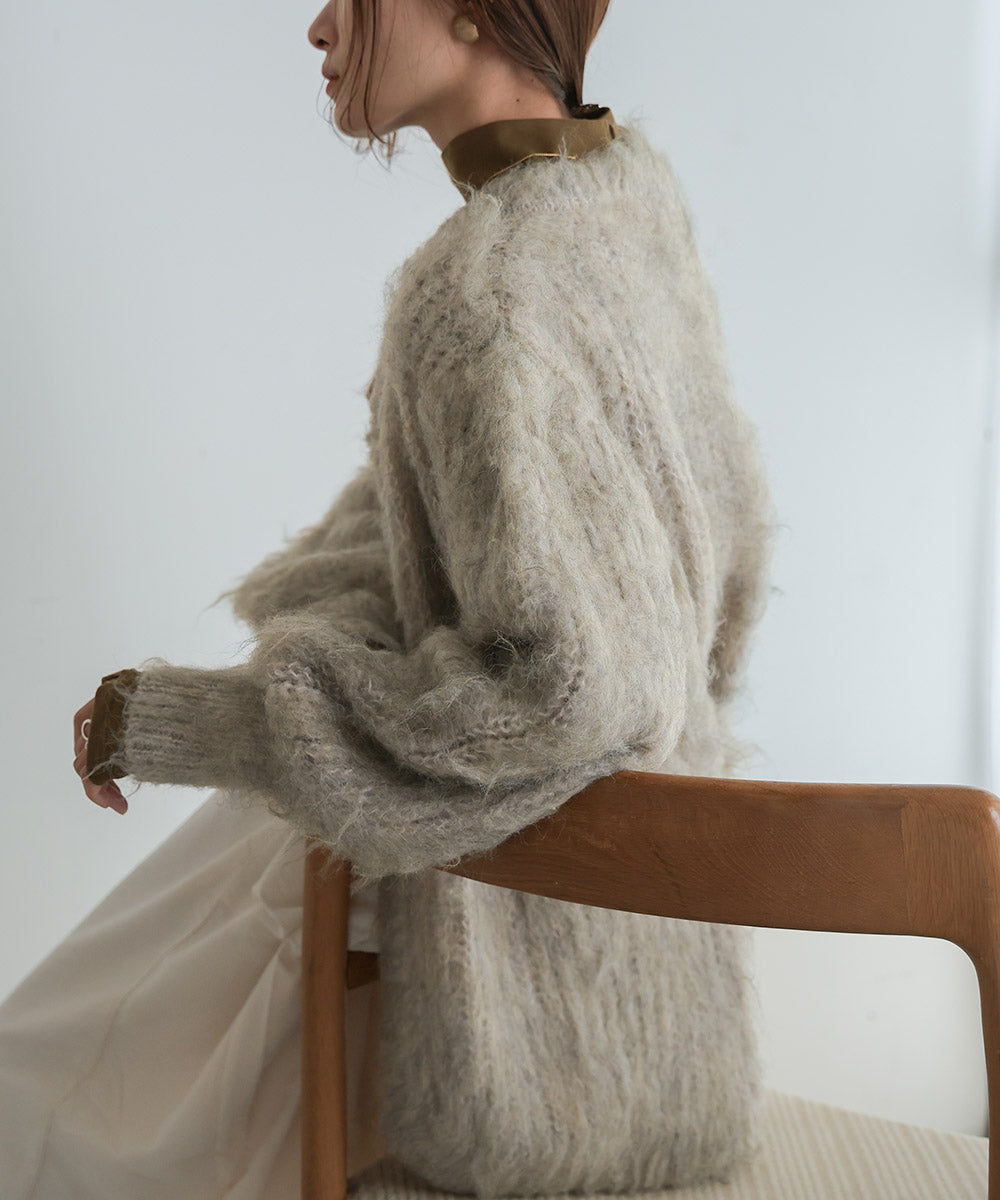 MOHAYALIKE SHAGGY KNIT CARDIGAN