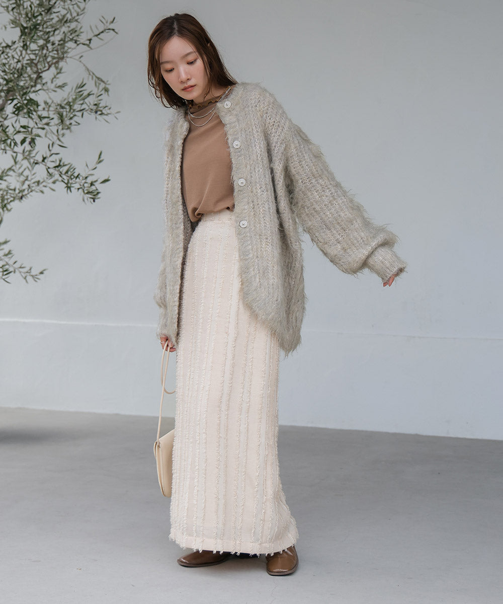 MOHAYALIKE SHAGGY KNIT CARDIGAN