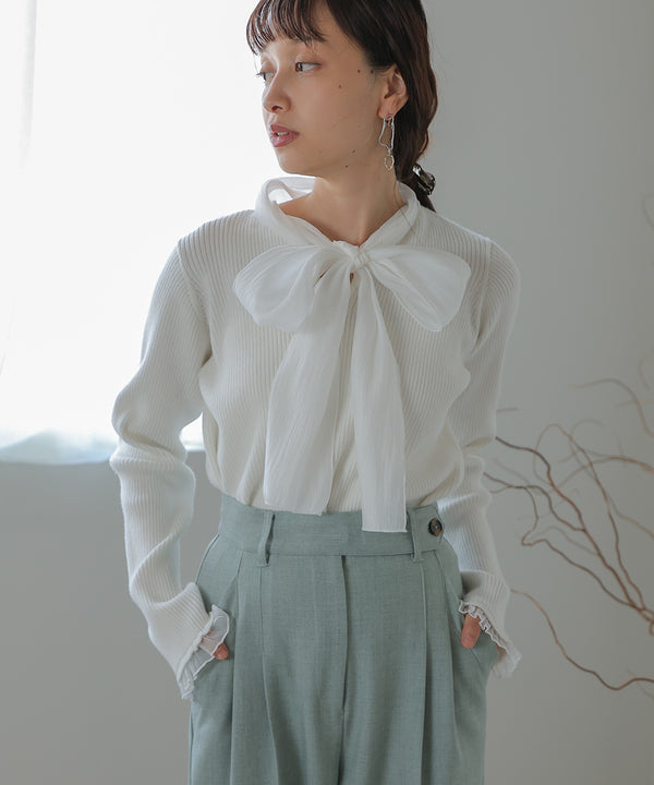 BOW TIE RIBBED KNIT