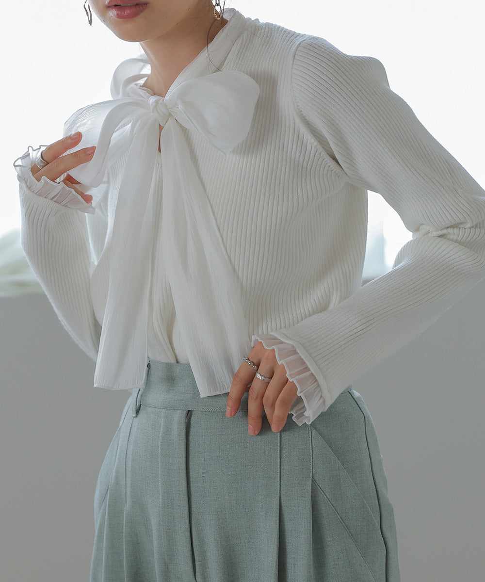 BOW TIE RIBBED KNIT