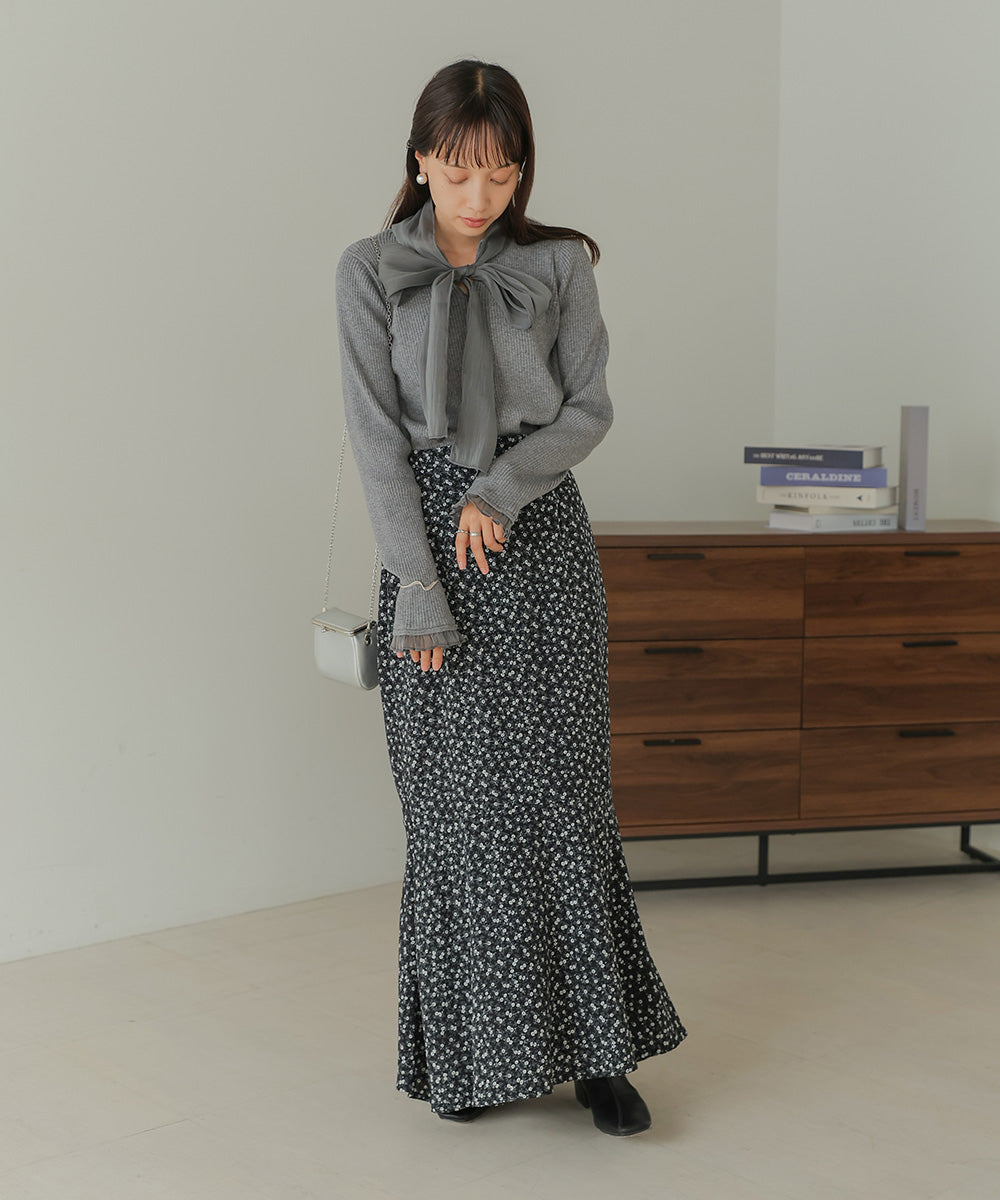 BOW TIE RIBBED KNIT