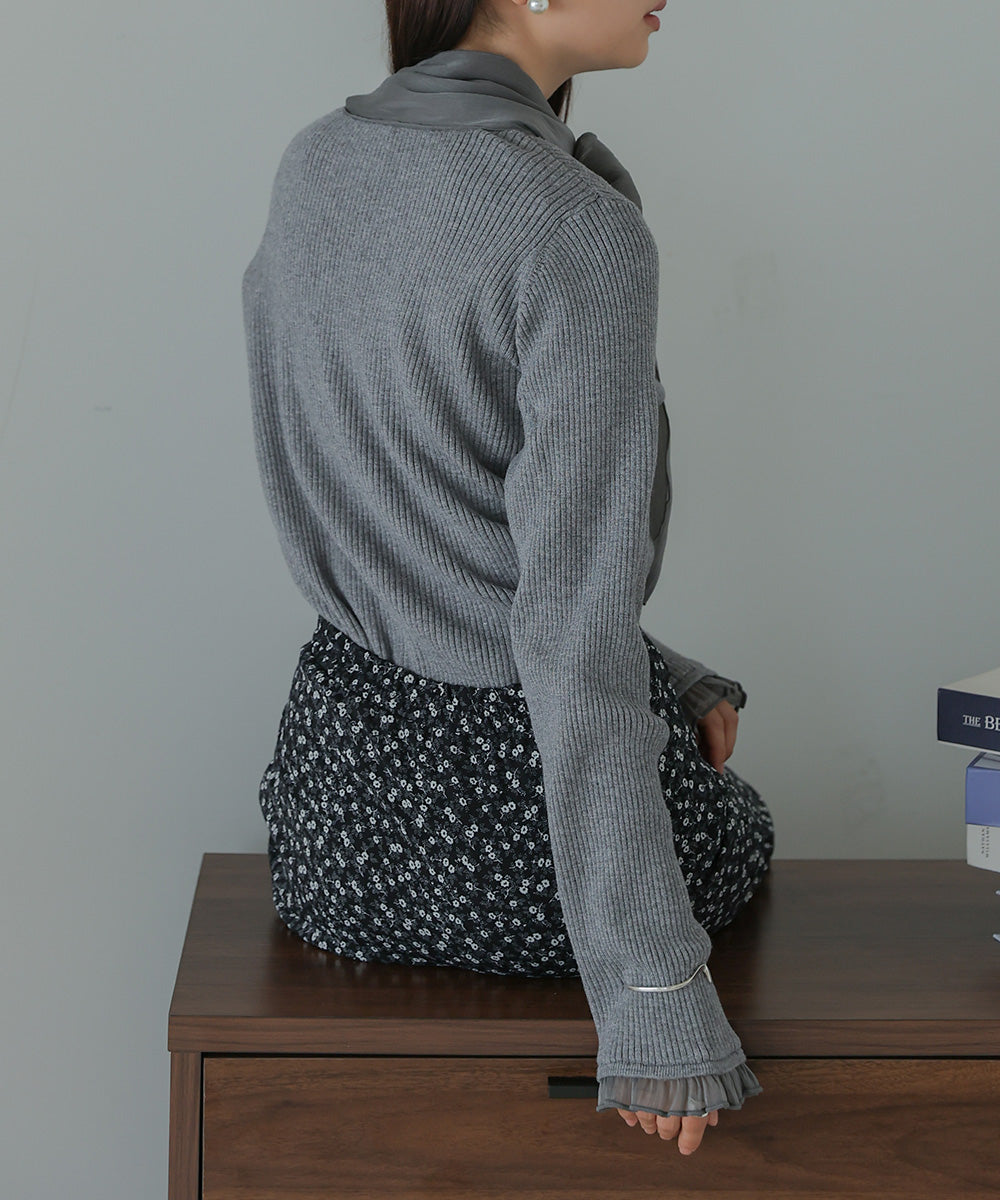BOW TIE RIBBED KNIT