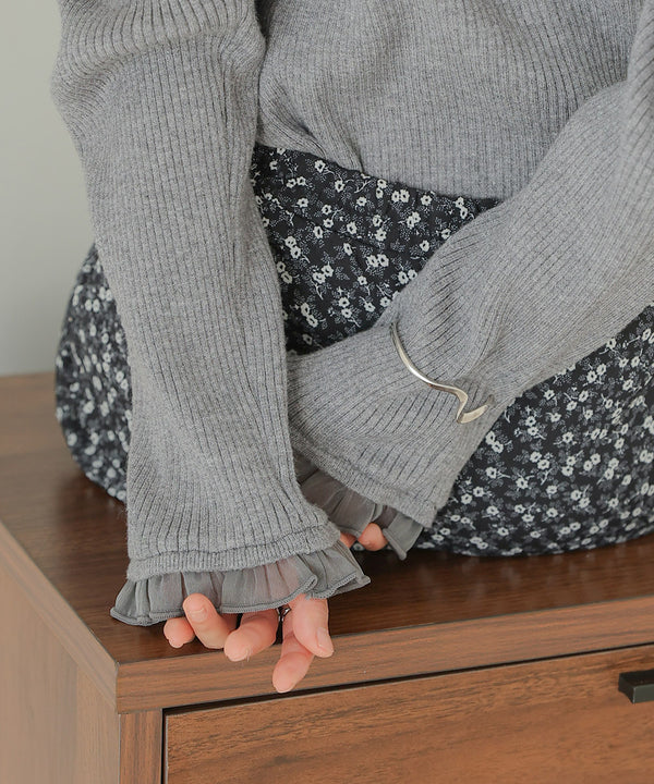 BOW TIE RIBBED KNIT