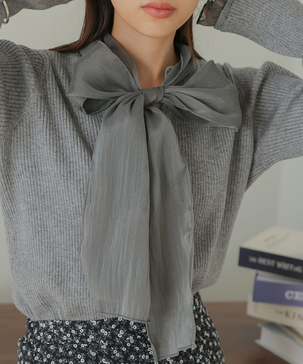 BOW TIE RIBBED KNIT