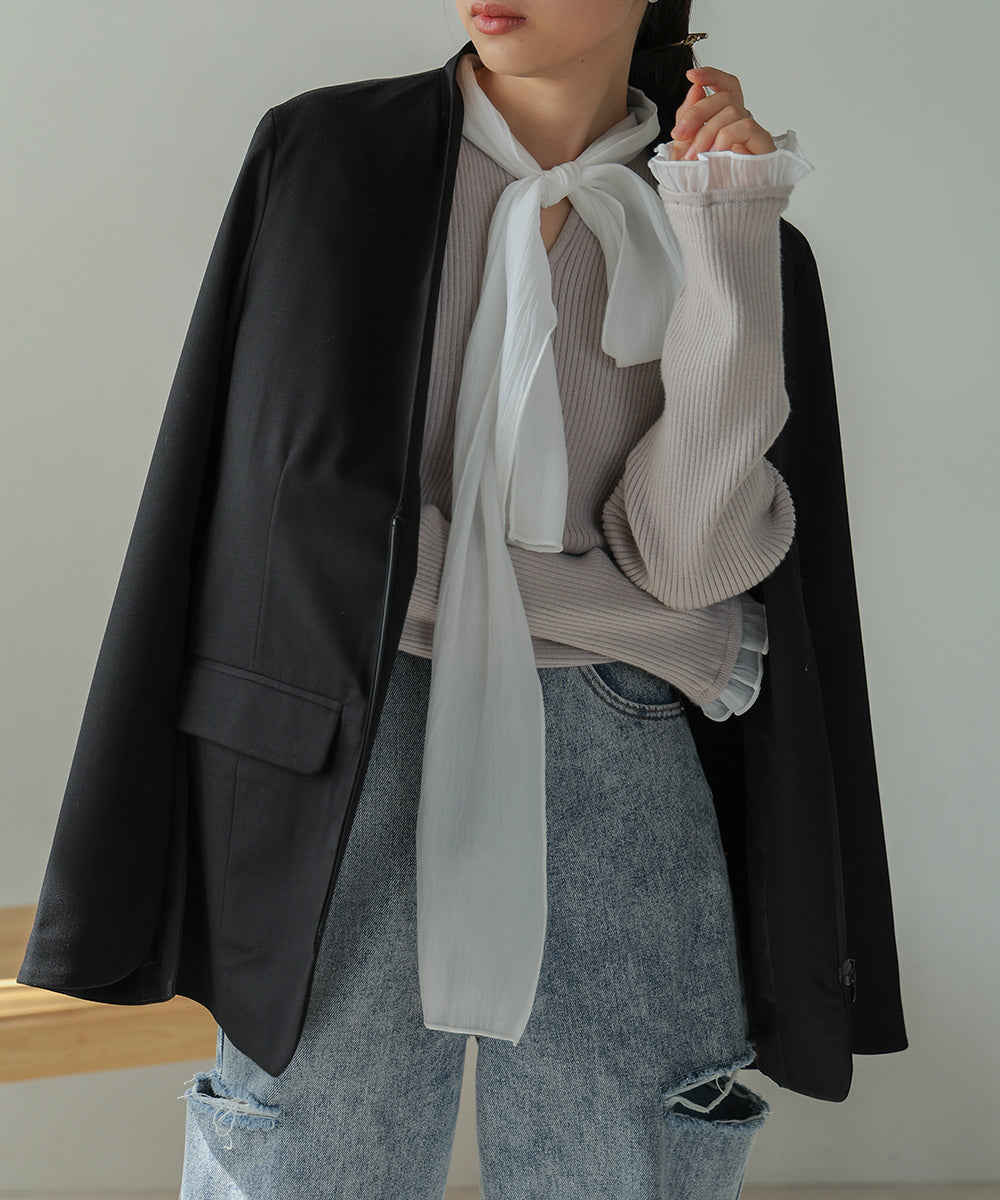 BOW TIE RIBBED KNIT