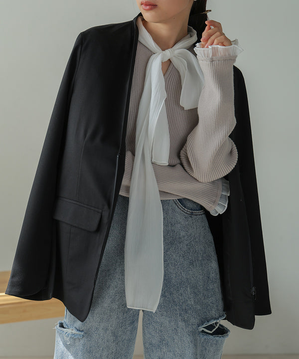 BOW TIE RIBBED KNIT