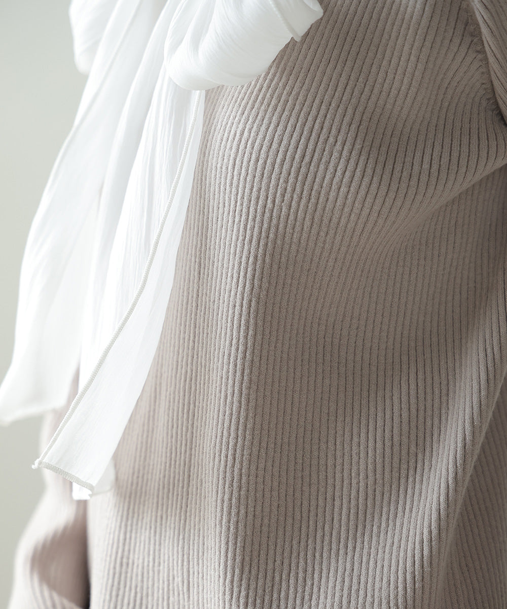 BOW TIE RIBBED KNIT