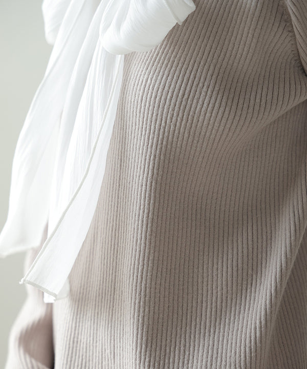 BOW TIE RIBBED KNIT