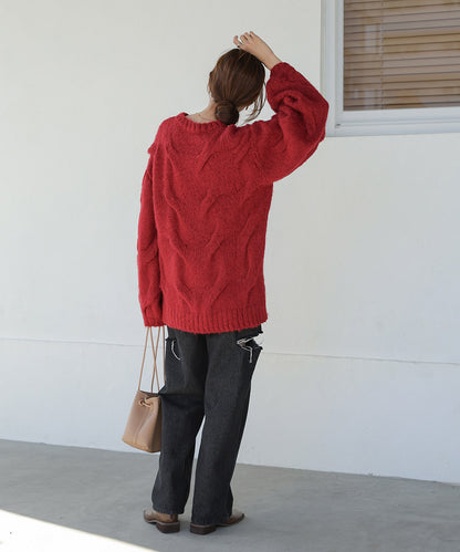 CABLE MIX KNIT PULLOVER