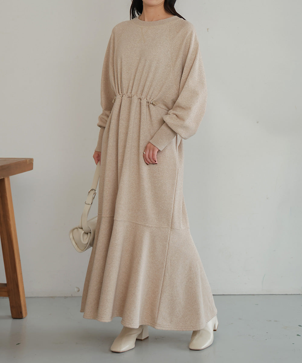 l'Or】2022AW Drawstring Medium Dress - ひざ丈ワンピース