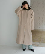 SHAGGY PEARL BUTTON OVER SILHOUETTE COAT