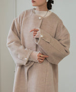 SHAGGY PEARL BUTTON OVER SILHOUETTE COAT