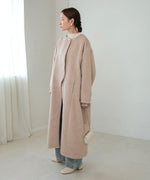 SHAGGY PEARL BUTTON OVER SILHOUETTE COAT