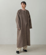 SHAGGY PEARL BUTTON OVER SILHOUETTE COAT