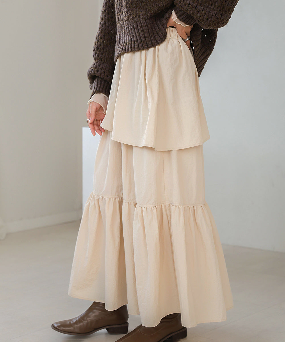 スカート GATHERED VOLUME SKIRT-