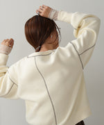 DOUBLE ZIP COLOR STITCHING BRUSHED LINING SWEAT
