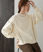 DOUBLE ZIP COLOR STITCHING BRUSHED LINING SWEAT