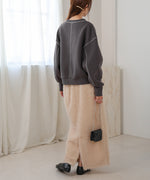 DOUBLE ZIP COLOR STITCHING BRUSHED LINING SWEAT