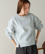 DOUBLE ZIP COLOR STITCHING BRUSHED LINING SWEAT