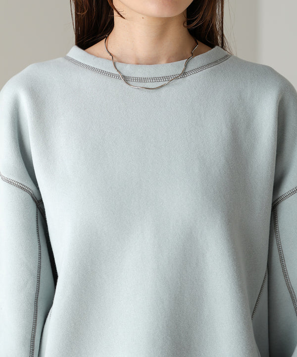 DOUBLE ZIP COLOR STITCHING BRUSHED LINING SWEAT