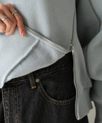 DOUBLE ZIP COLOR STITCHING BRUSHED LINING SWEAT