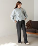 DOUBLE ZIP COLOR STITCHING BRUSHED LINING SWEAT