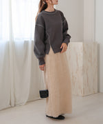 DOUBLE ZIP COLOR STITCHING BRUSHED LINING SWEAT