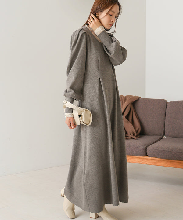 WAIST TUCK FLARE LINE KNIT ONEPIECE