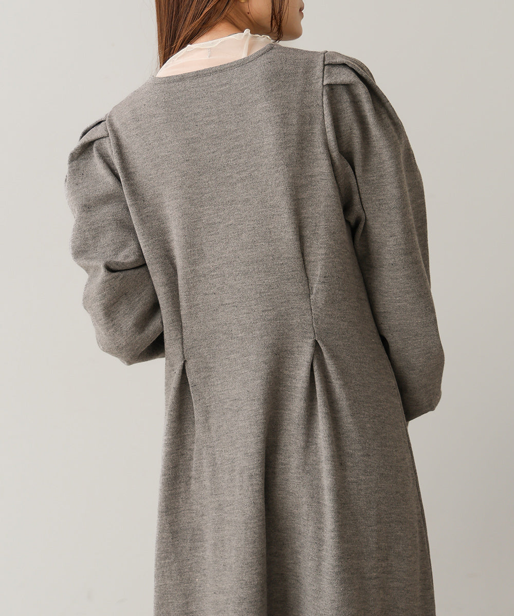 WAIST TUCK FLARE LINE KNIT ONEPIECE