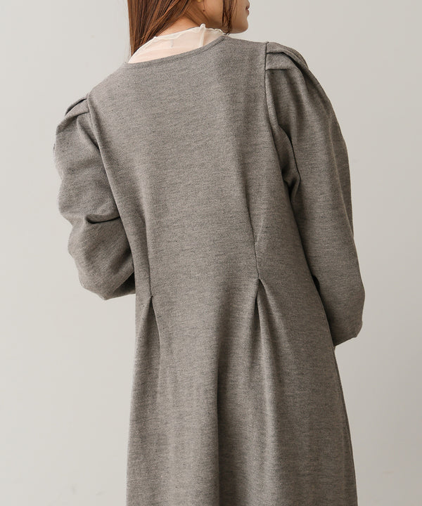 WAIST TUCK FLARE LINE KNIT ONEPIECE