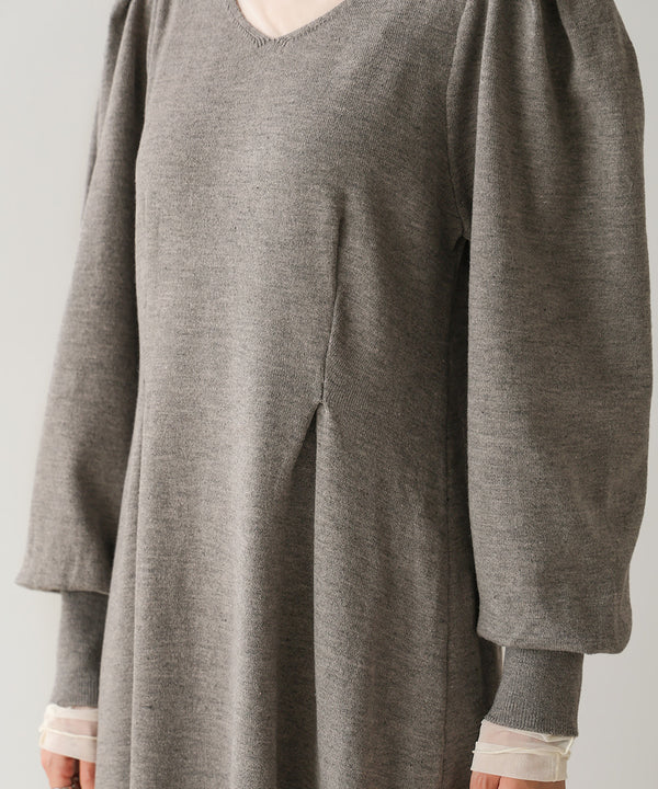 WAIST TUCK FLARE LINE KNIT ONEPIECE