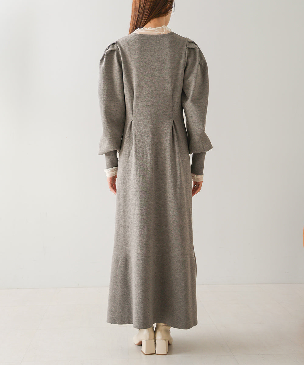 WAIST TUCK FLARE LINE KNIT ONEPIECE
