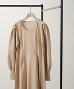 WAIST TUCK FLARE LINE KNIT ONEPIECE