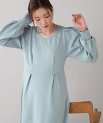 WAIST TUCK FLARE LINE KNIT ONEPIECE