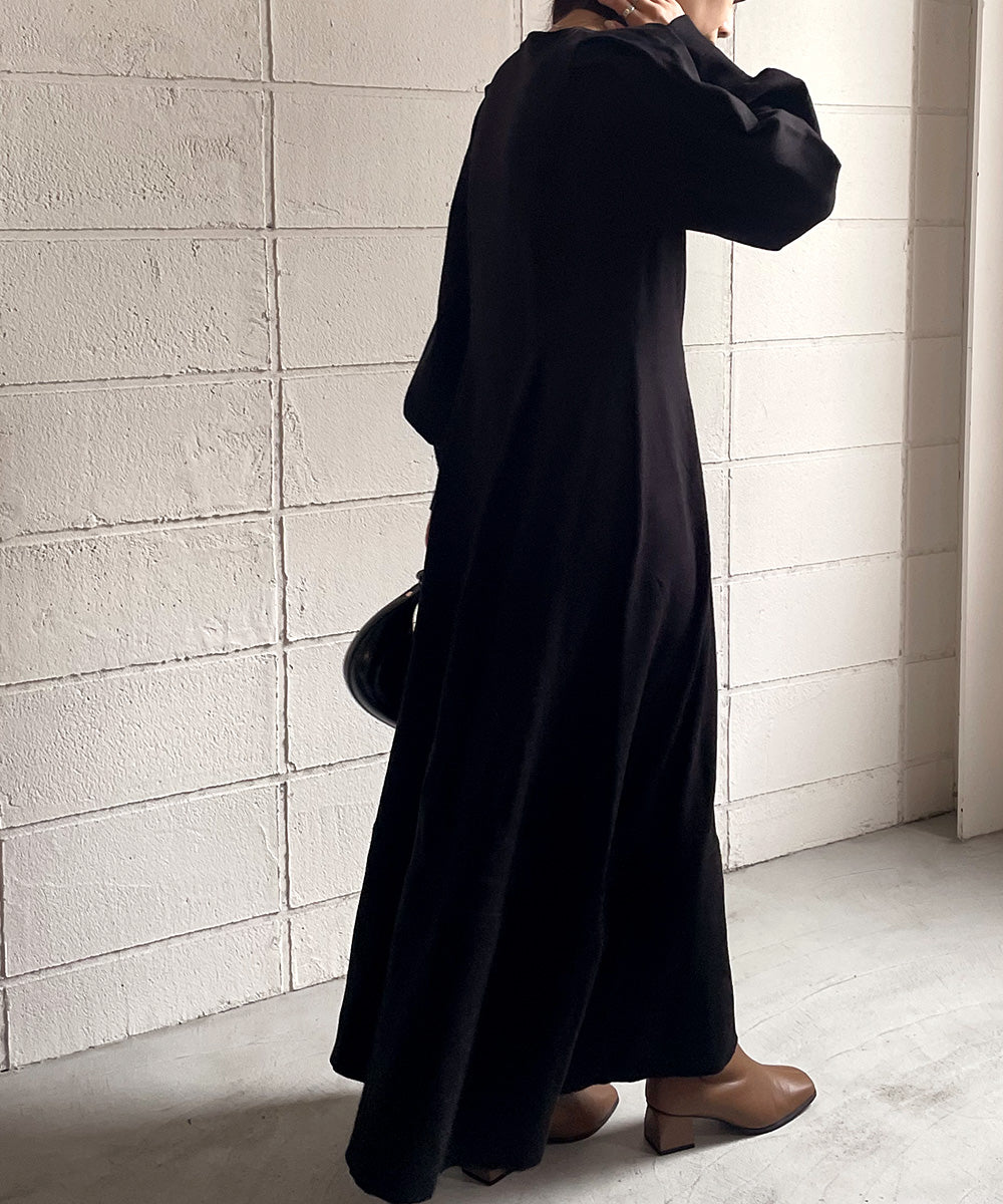 WAIST TUCK FLARE LINE KNIT ONEPIECE