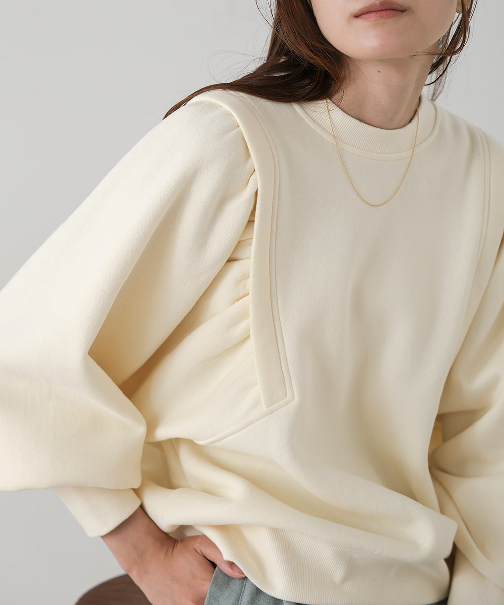 SLEEVE JERSEY WITH BRUSHED SWEAT