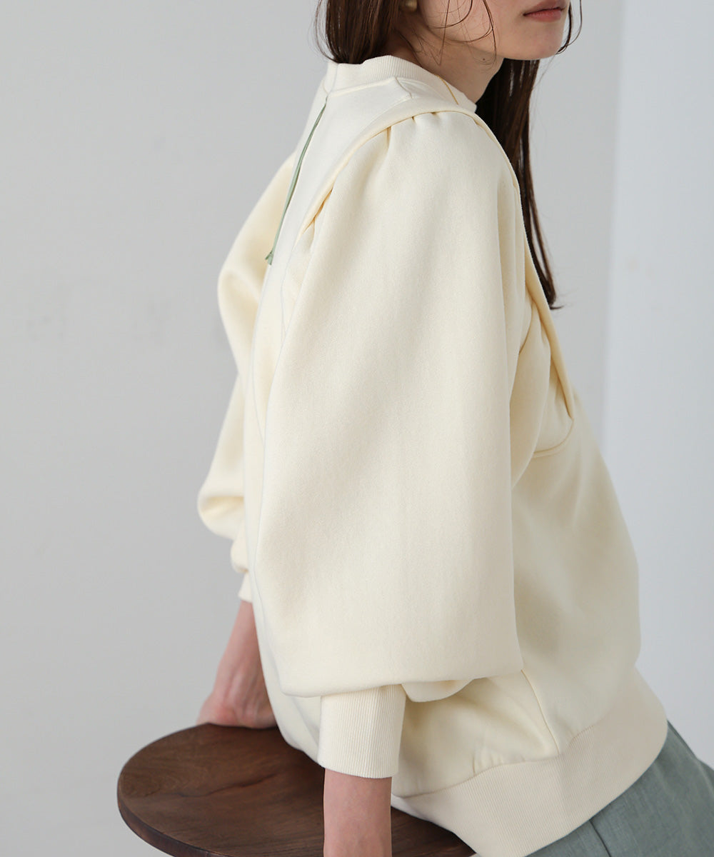 SLEEVE JERSEY WITH BRUSHED SWEAT