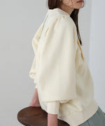 SLEEVE JERSEY WITH BRUSHED SWEAT