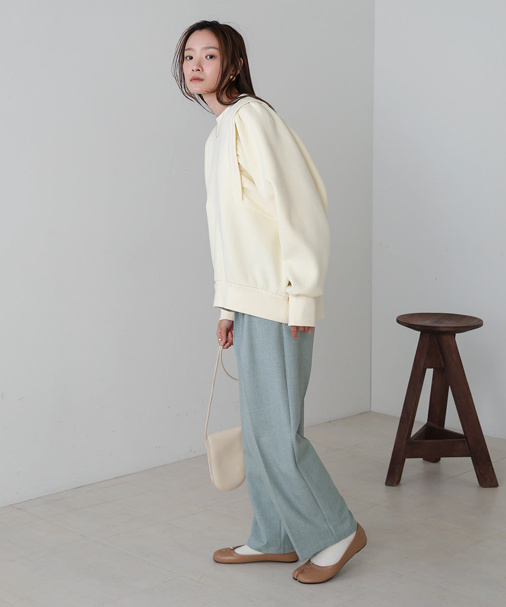 SLEEVE JERSEY WITH BRUSHED SWEAT