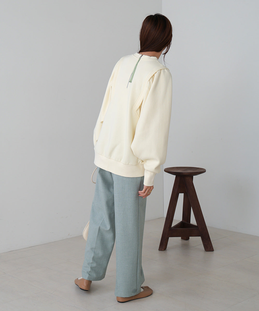 SLEEVE JERSEY WITH BRUSHED SWEAT