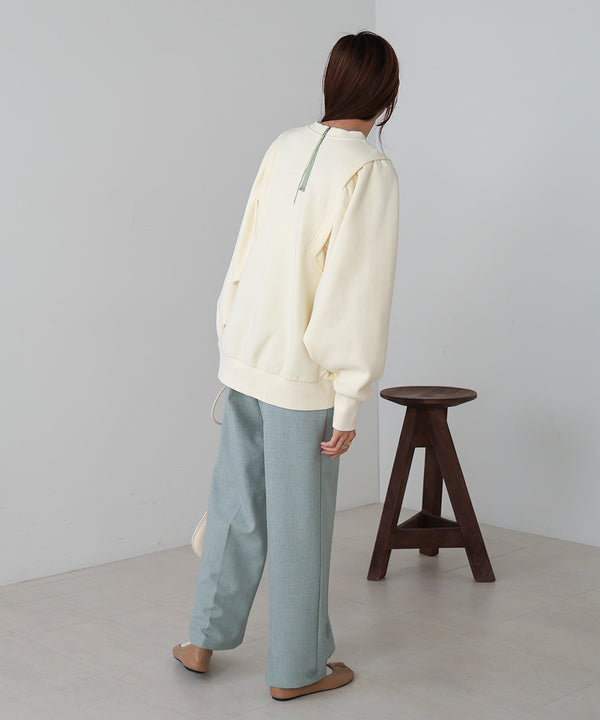 SLEEVE JERSEY WITH BRUSHED SWEAT