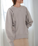 SLEEVE JERSEY WITH BRUSHED SWEAT