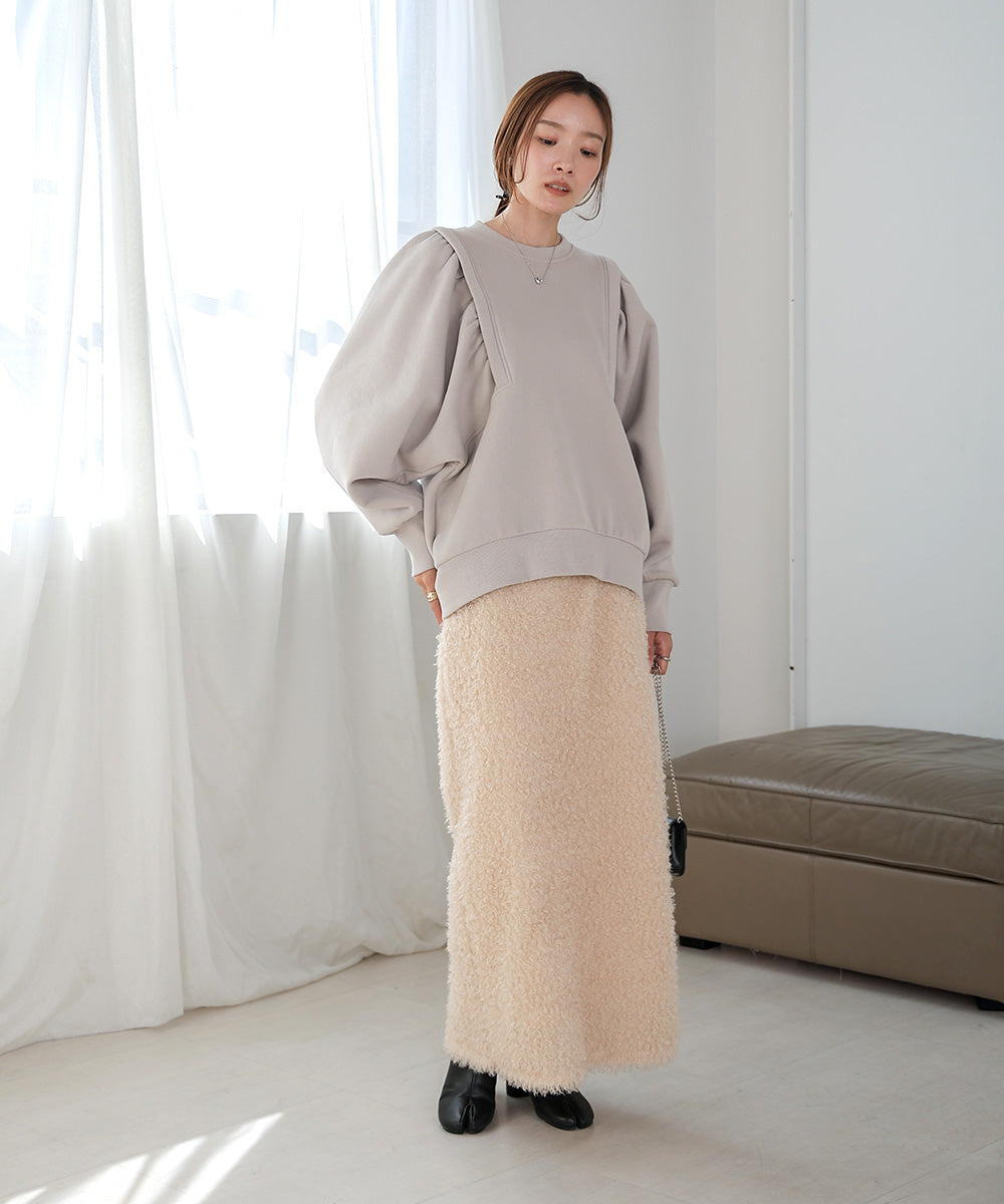 SLEEVE JERSEY WITH BRUSHED SWEAT