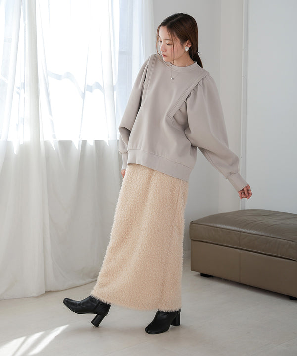 SLEEVE JERSEY WITH BRUSHED SWEAT